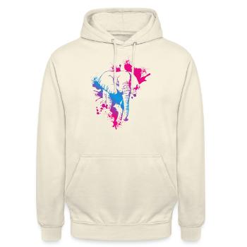 Éléphant - Sweat-shirt à capuche unisexe - vanille - Devant - Alina (178cm) & Michal (187cm)