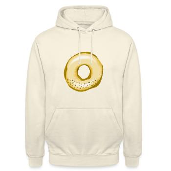 Donut mit hellem Zuckerguss und Schokostreuseln - Unisex Hoodie - Vanille-Milchshake - Vorne - Alina (178cm) & Michal (187cm)