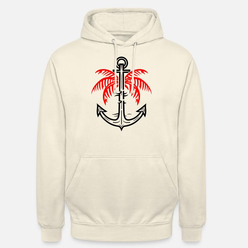 Icône d’ancre de palmier - Sweat-shirt à capuche unisexe - vanille