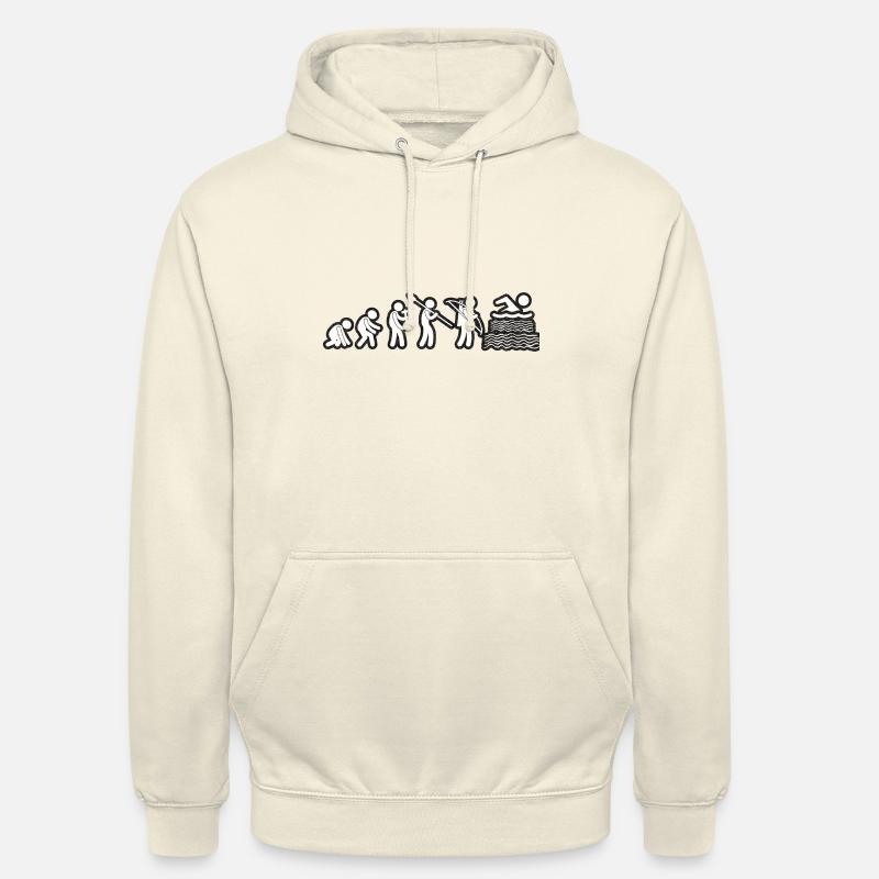 Evolution Natation Blanc Grunge - Sweat-shirt à capuche unisexe - vanille