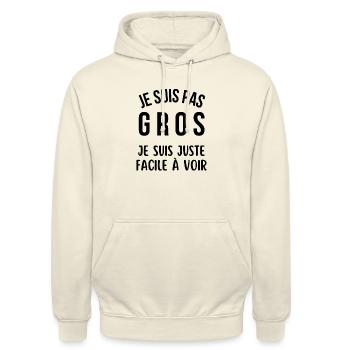 je suis pas gros - Sweat-shirt à capuche unisexe - vanille - Devant - Alina (178cm) & Michal (187cm)