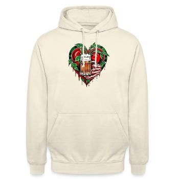 Ich liebe Bier - Unisex Hoodie - Vanille-Milchshake - Vorne - Alina (178cm) & Michal (187cm)