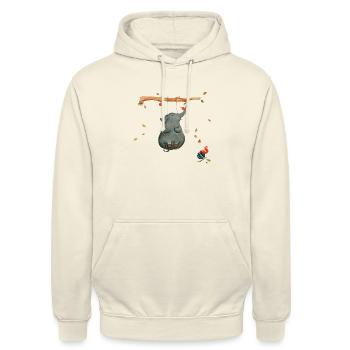 schaukeln mit Eichhörnchen - Unisex Hoodie - Vanille-Milchshake - Vorne - Alina (178cm) & Michal (187cm)