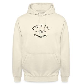 Je peux pas j ai concert - Sweat-shirt à capuche unisexe - vanille - Devant - Alina (178cm) & Michal (187cm)
