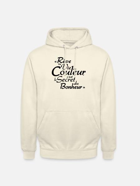 bonheur citation - Sweat-shirt à capuche unisexe - vanille