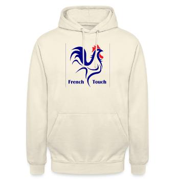 FrenchTouchy - Sweat-shirt à capuche unisexe - vanille - Devant - Alina (178cm) & Michal (187cm)