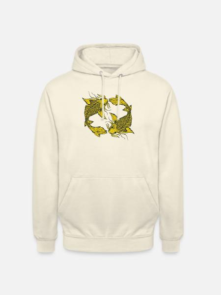 Koi fish Japanese carp drawing 14 - Unisex Hoodie - vanilla
