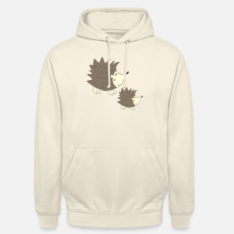 Grand hérisson et petit hérisson - Sweat-shirt à capuche unisexe - vanille