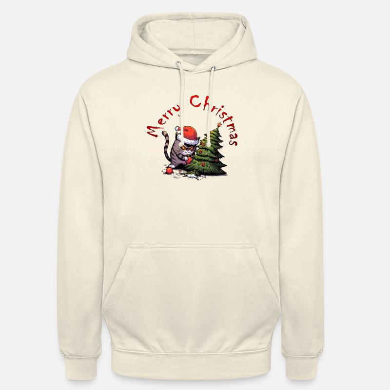 chat de Noël en colère - Sweat-shirt à capuche unisexe - vanille