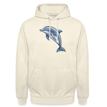 Dolphin - Unisex Hoodie - vanilla - Front - Alina (178cm) & Michal (187cm)