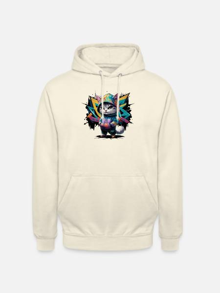 grafitti cat - Sweat-shirt à capuche unisexe - vanille
