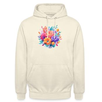 Small colorful bouquet - Unisex Hoodie - vanilla - Front - Alina (178cm) & Michal (187cm)
