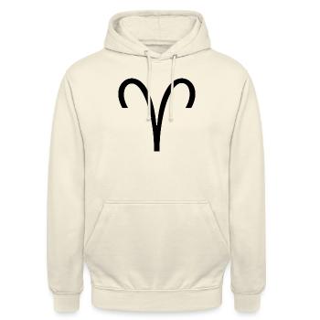 Sternzeichen Widder, Exklusives T-Shirt Design - Unisex Hoodie - Vanille-Milchshake - Vorne - Alina (178cm) & Michal (187cm)