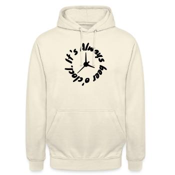 It’s Always Beer O’Clock - Unisex Hoodie - Vanille-Milchshake - Vorne - Alina (178cm) & Michal (187cm)