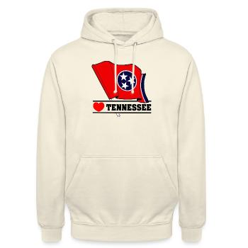 Flag Tennessee in the heart of TENNESSEE - Unisex Hoodie - vanilla - Front - Alina (178cm) & Michal (187cm)