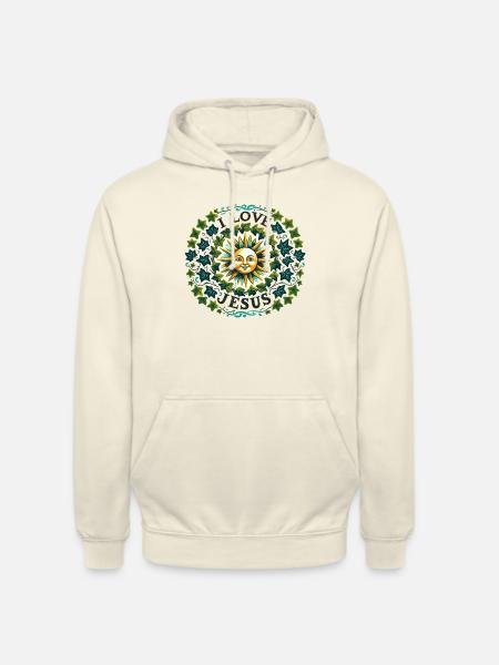 J’aime Jésus-Christ Art chrétien - Sweat-shirt à capuche unisexe - vanille