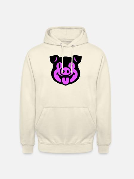 Piglet Pig Head - Unisex Hoodie - vanilla