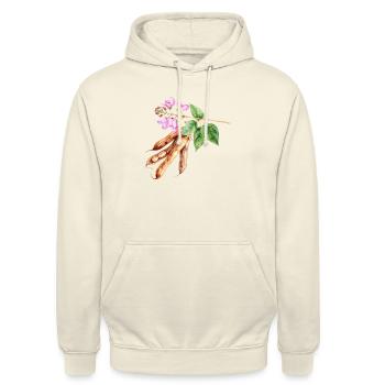 Normale Bohnen – Aquarell - Unisex Hoodie - Vanille-Milchshake - Vorne - Alina (178cm) & Michal (187cm)