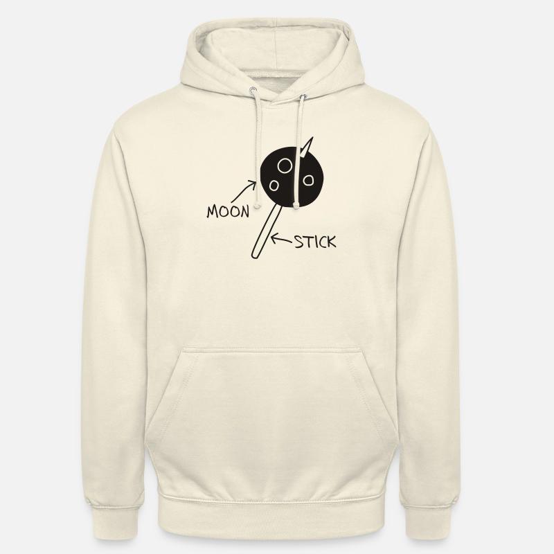 Moon on a Stick (white on dark background) - Unisex Hoodie - vanilla