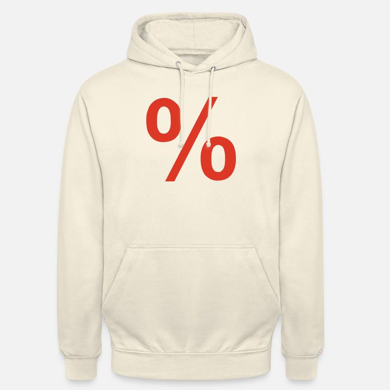 Pour cent - rabais - Sweat-shirt à capuche unisexe - vanille
