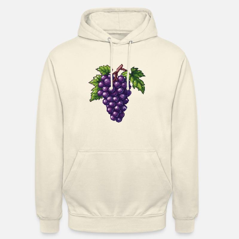 Weintrauben Pixel Symbol - Unisex Hoodie - Vanille-Milchshake