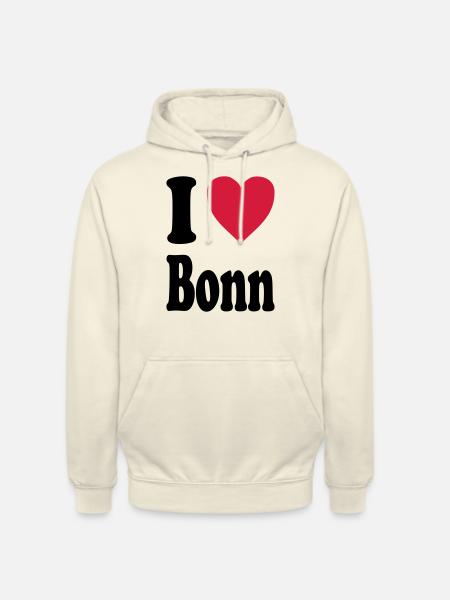 J'adore Bonn - Sweat-shirt à capuche unisexe - vanille