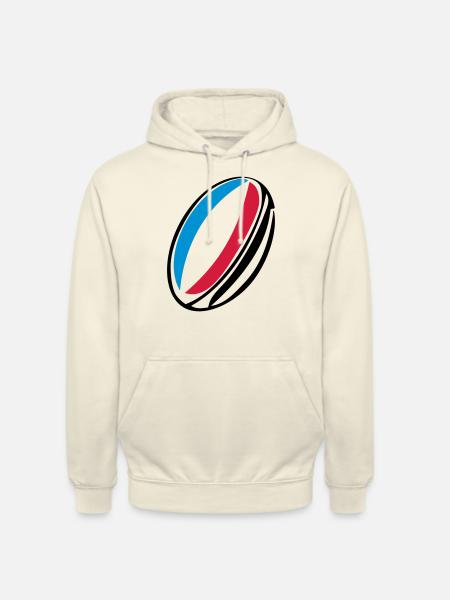 Frankreich Rugby-Ball - Unisex Hoodie - Vanille-Milchshake
