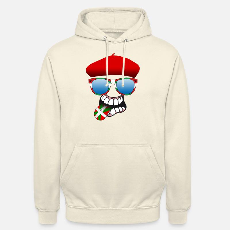 basque smiley 6 - Sweat-shirt à capuche unisexe - vanille