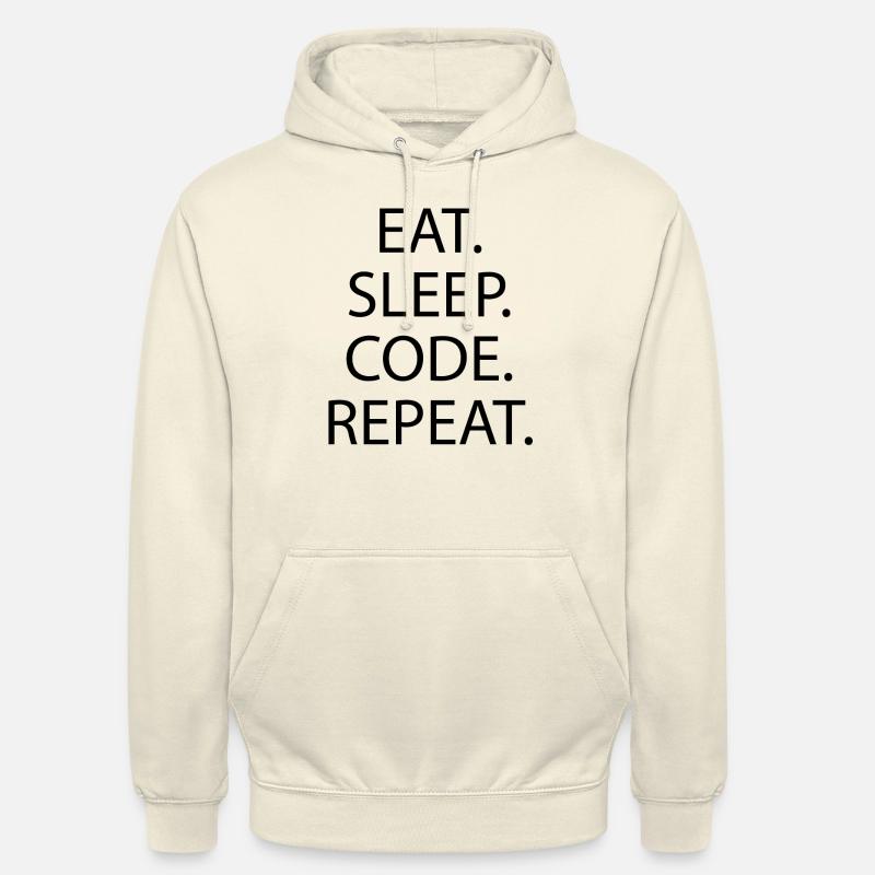 EAT SLEEP CODE REPEAT - Unisex Hoodie - vanilla