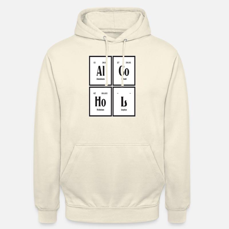 Alcool - Tableau périodique des éléments - Sweat-shirt à capuche unisexe - vanille