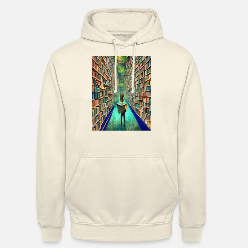 "Die Bücherei der Zeit" - Unisex Hoodie - Vanille-Milchshake
