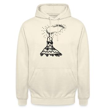 Witchcore-Tattoo-Stil Dripping Candle - Unisex Hoodie - Vanille-Milchshake - Vorne - Alina (178cm) & Michal (187cm)
