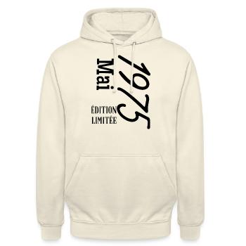 édition limitée Mai 1975 - Sweat-shirt à capuche unisexe - vanille - Devant - Alina (178cm) & Michal (187cm)