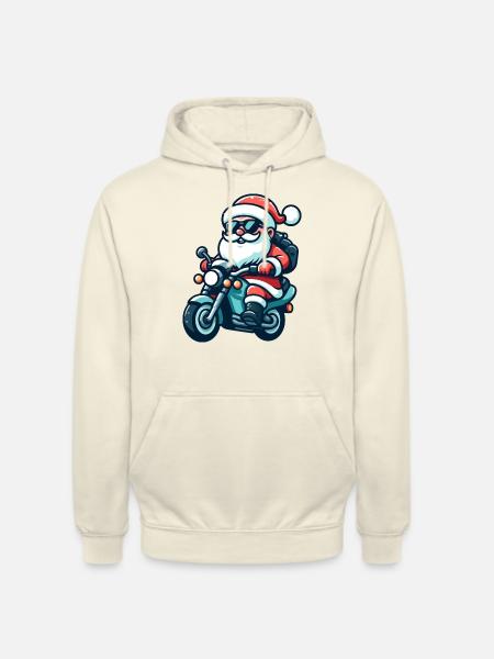 Santa Claus Biker - Unisex Hoodie - Vanille-Milchshake