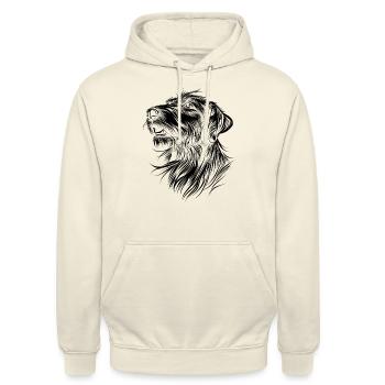 Irish Wolfhound Irischer Wolfshund Hund Dog 5 - Unisex Hoodie - Vanille-Milchshake - Vorne - Alina (178cm) & Michal (187cm)