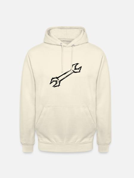 Wrench, hand-drawn - Unisex Hoodie - vanilla