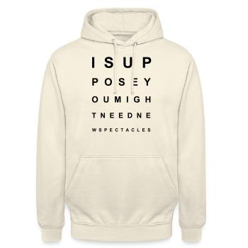 Eye Test - Unisex Hoodie - Vanille-Milchshake - Vorne - Alina (178cm) & Michal (187cm)