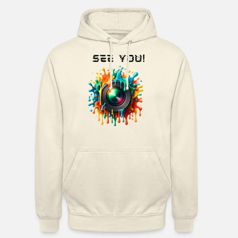 Objectifs de caméra à effet éclaboussure, à bientôt ! - Sweat-shirt à capuche unisexe - vanille