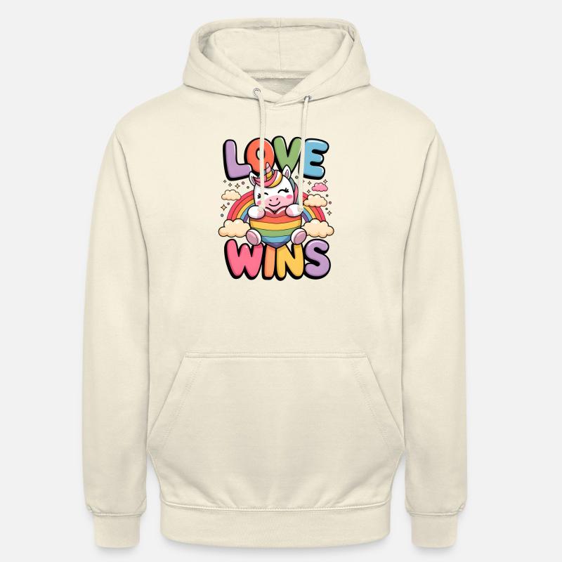 L’amour gagne - Sweat-shirt à capuche unisexe - vanille