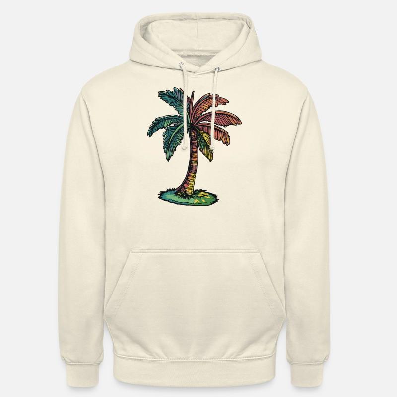 Plage de Palm Tree - Sweat-shirt à capuche unisexe - vanille