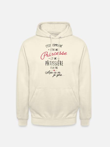 Princesse et pâtissière - Sweat-shirt à capuche unisexe - vanille