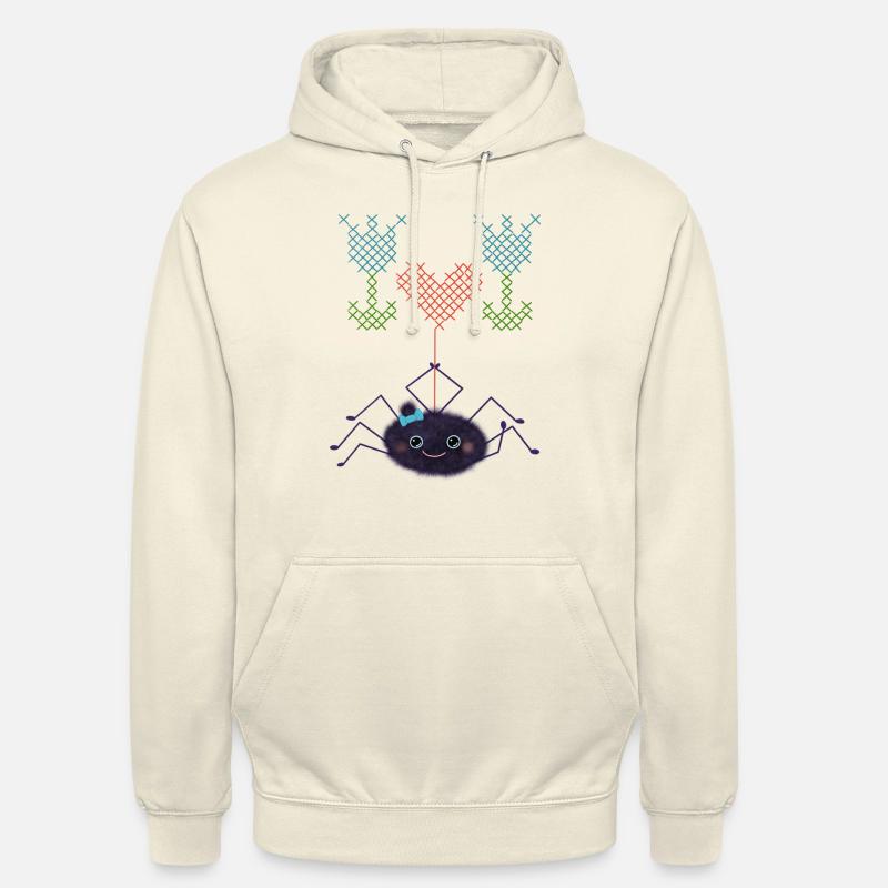 Fleurs brodeuses d’araignées mignonnes - Sweat-shirt à capuche unisexe - vanille