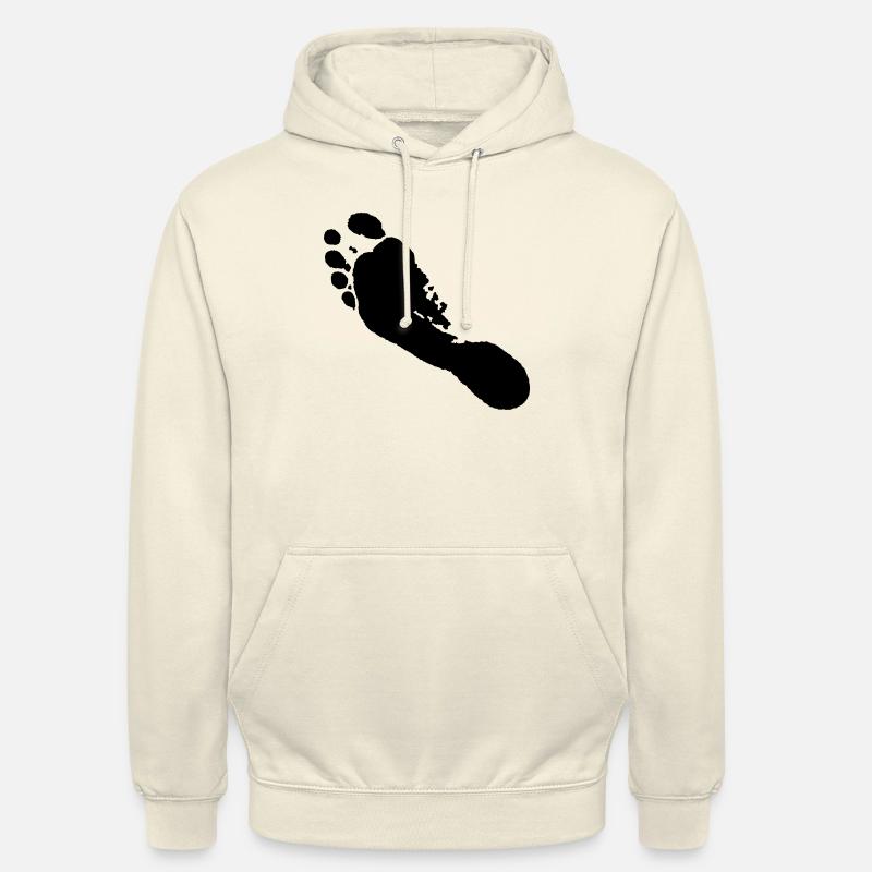 Pieds nus gauche (empreinte) / pieds nus gauche - Sweat-shirt à capuche unisexe - vanille