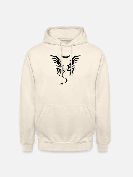 angel devil tattoo - Unisex Hoodie - vanilla