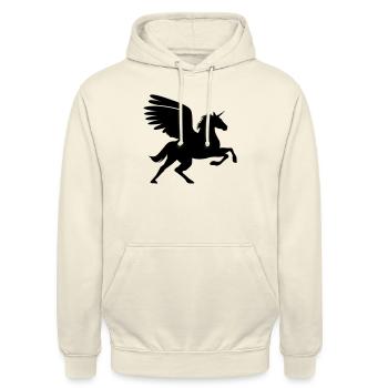 pegasus - Unisex Hoodie - Vanille-Milchshake - Vorne - Alina (178cm) & Michal (187cm)