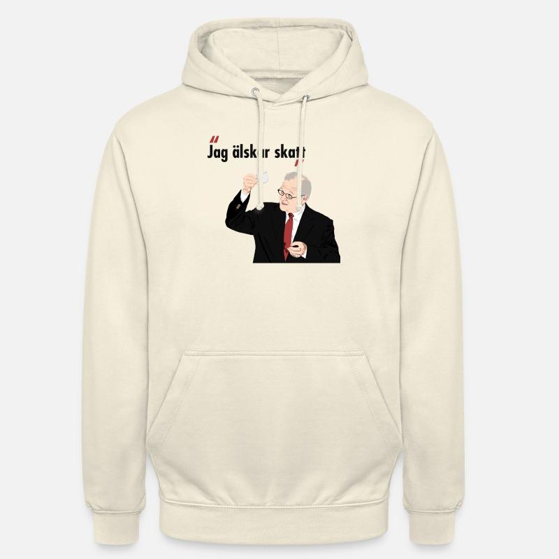 Göran Persson Älskar Skatt - Luvtröja unisex - vaniljmilkshake