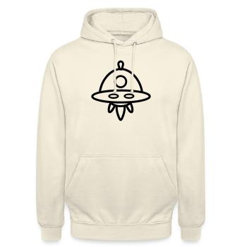 fliegende Untertasse - Unisex Hoodie - Vanille-Milchshake - Vorne - Alina (178cm) & Michal (187cm)