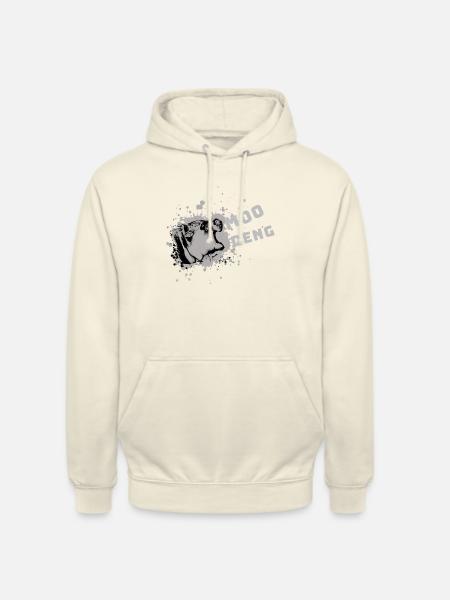 Moo Deng, hippo, illustration, hippo - Unisex Hoodie - vanilla