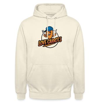 I love carrots, carrots, funny carrots - Unisex Hoodie - vanilla - Front - Alina (178cm) & Michal (187cm)