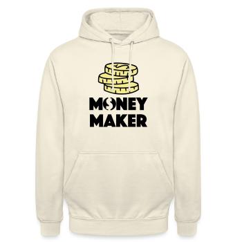 GAGNER DE L’ARGENT BOURSE OR AMOUR CHERS MOTIFS - Sweat-shirt à capuche unisexe - vanille - Devant - Alina (178cm) & Michal (187cm)